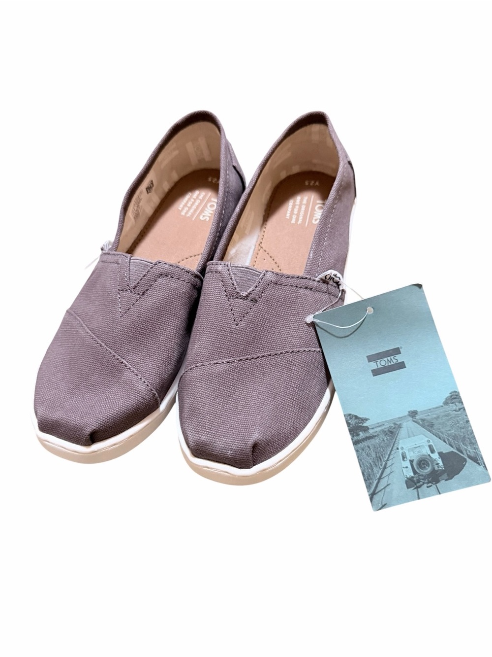 🌼🌟NIB TOMS KIDS Unisex Alpargata Canvas Slip-On Shoes in Mauve. Size 2.5